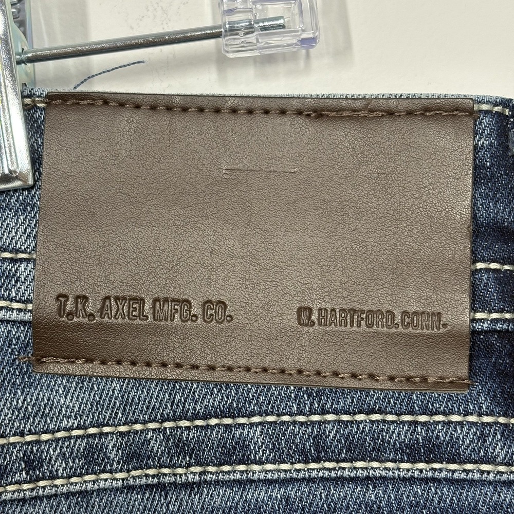 TK Axel Mens Slim Bootcut Jeans Size 38x31* Blue Medium Wash Distressed‎ Denim - Picture 9 of 15
